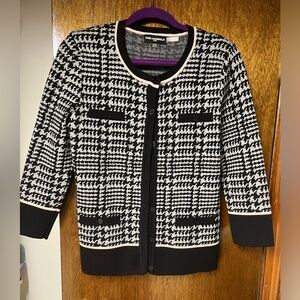 Houndstooth print cardigan